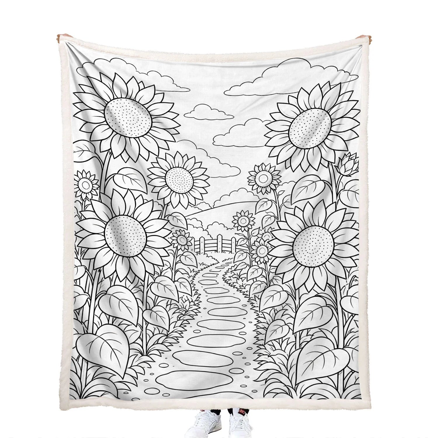 cozy coloring sunflower blanket for sofa and bed