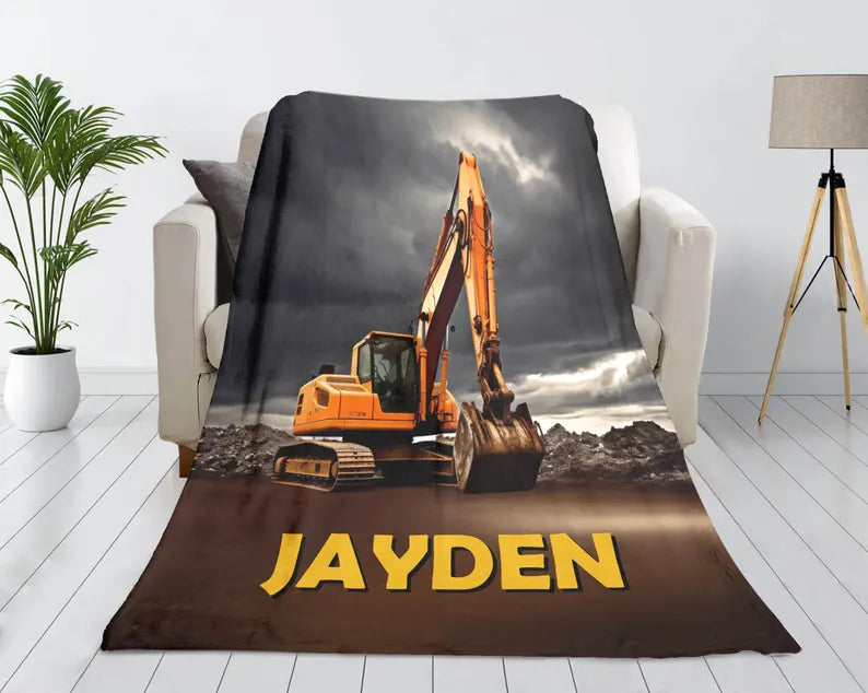 Construction trucks bedding blanket