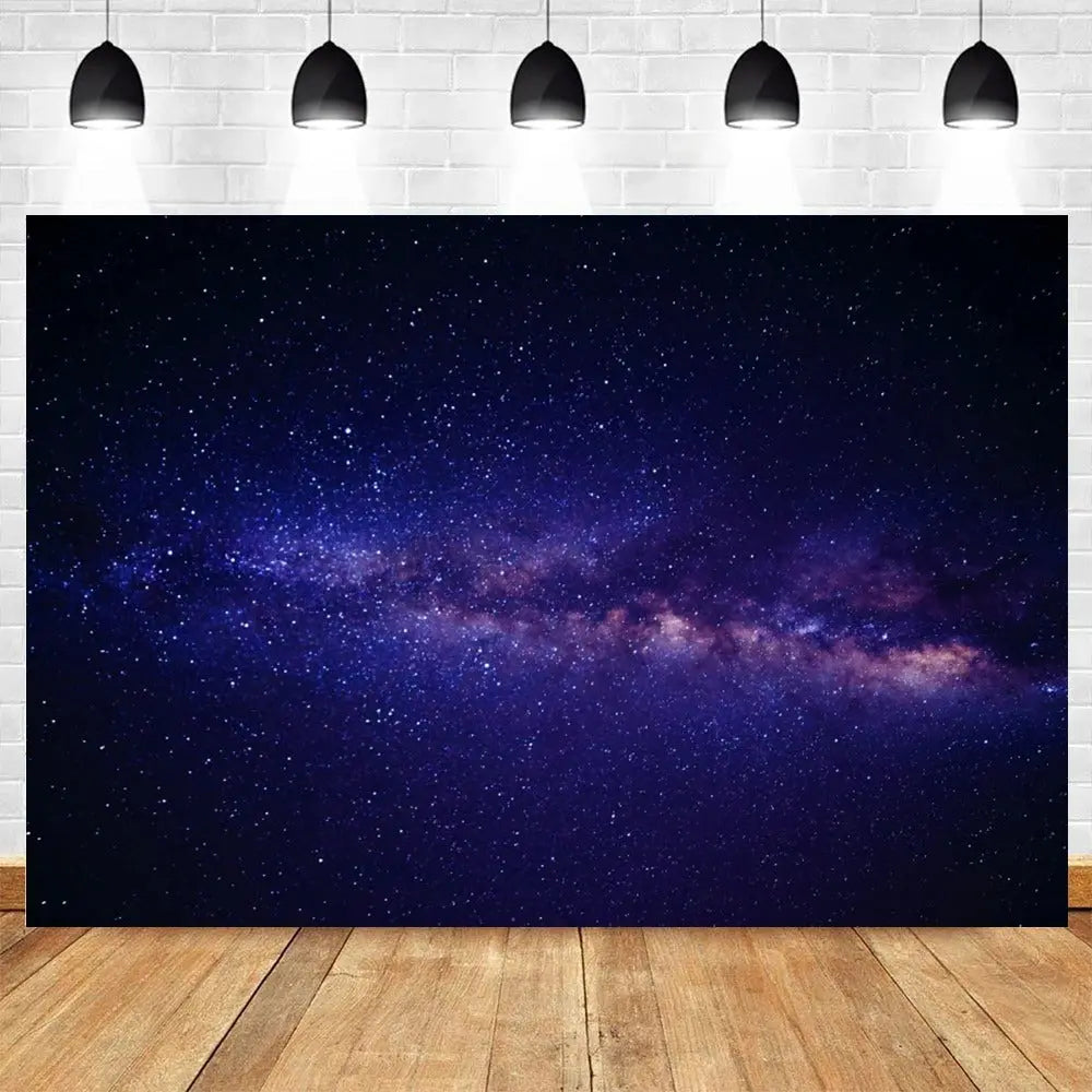 Cosmic galaxy wall blanket with stars and universe pattern