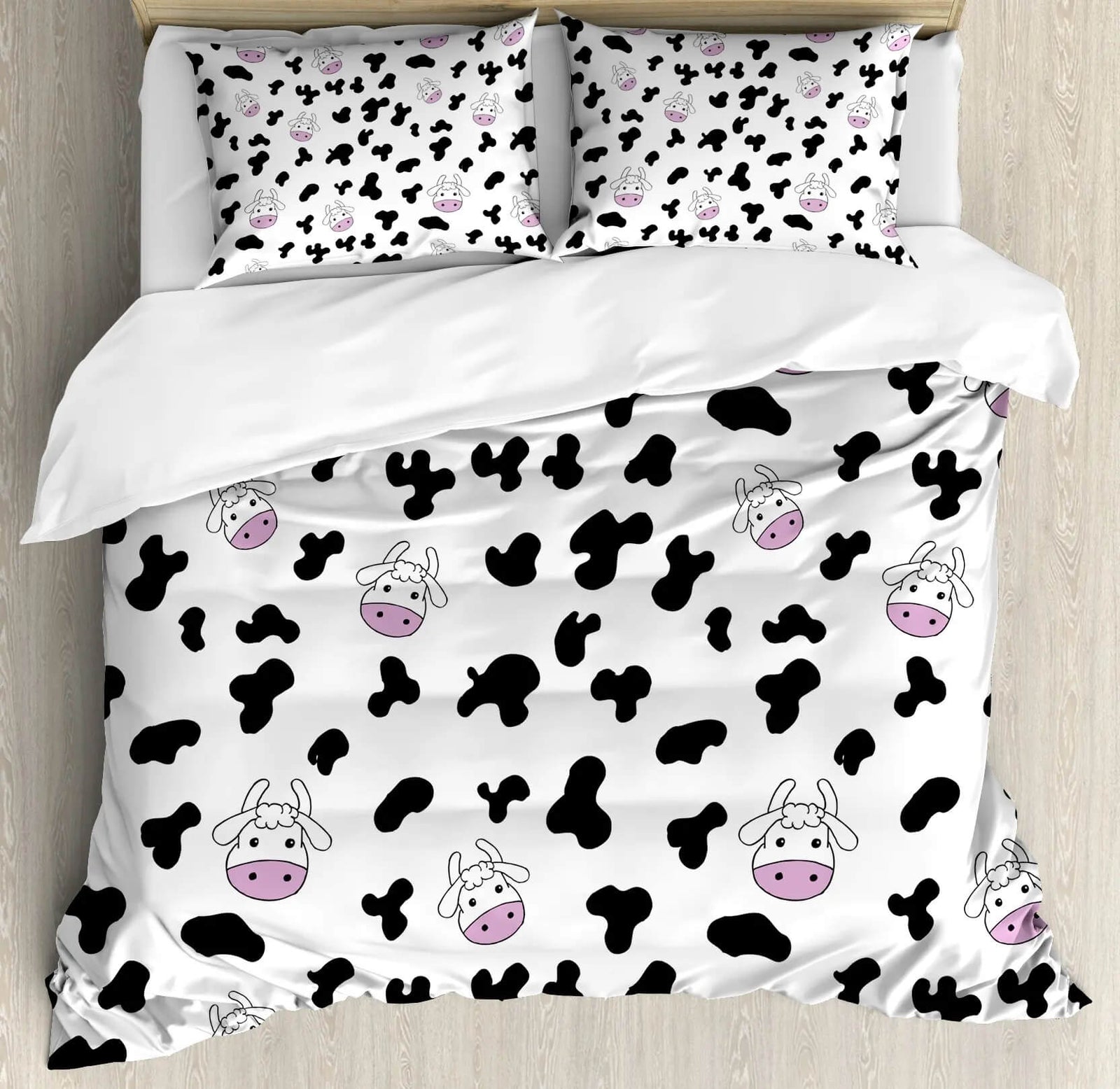 Cow print duvet cover for teens and adults