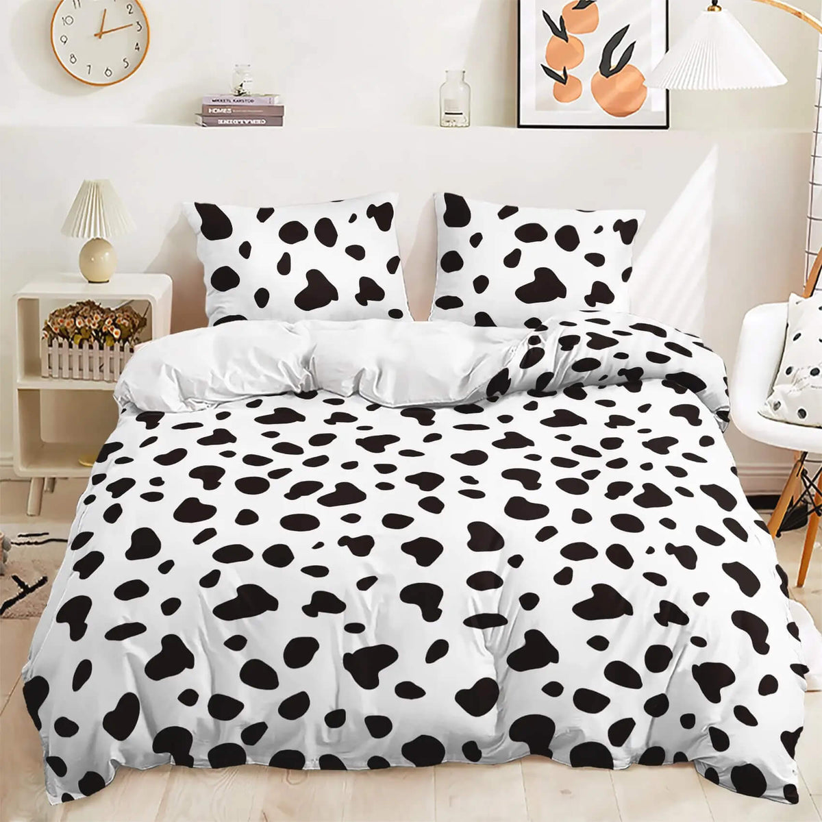 Farmhouse cow bedding set for bedroom decor