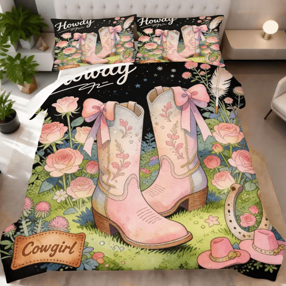 Bedding set pink cowboy & Cowgirl bedroom decor