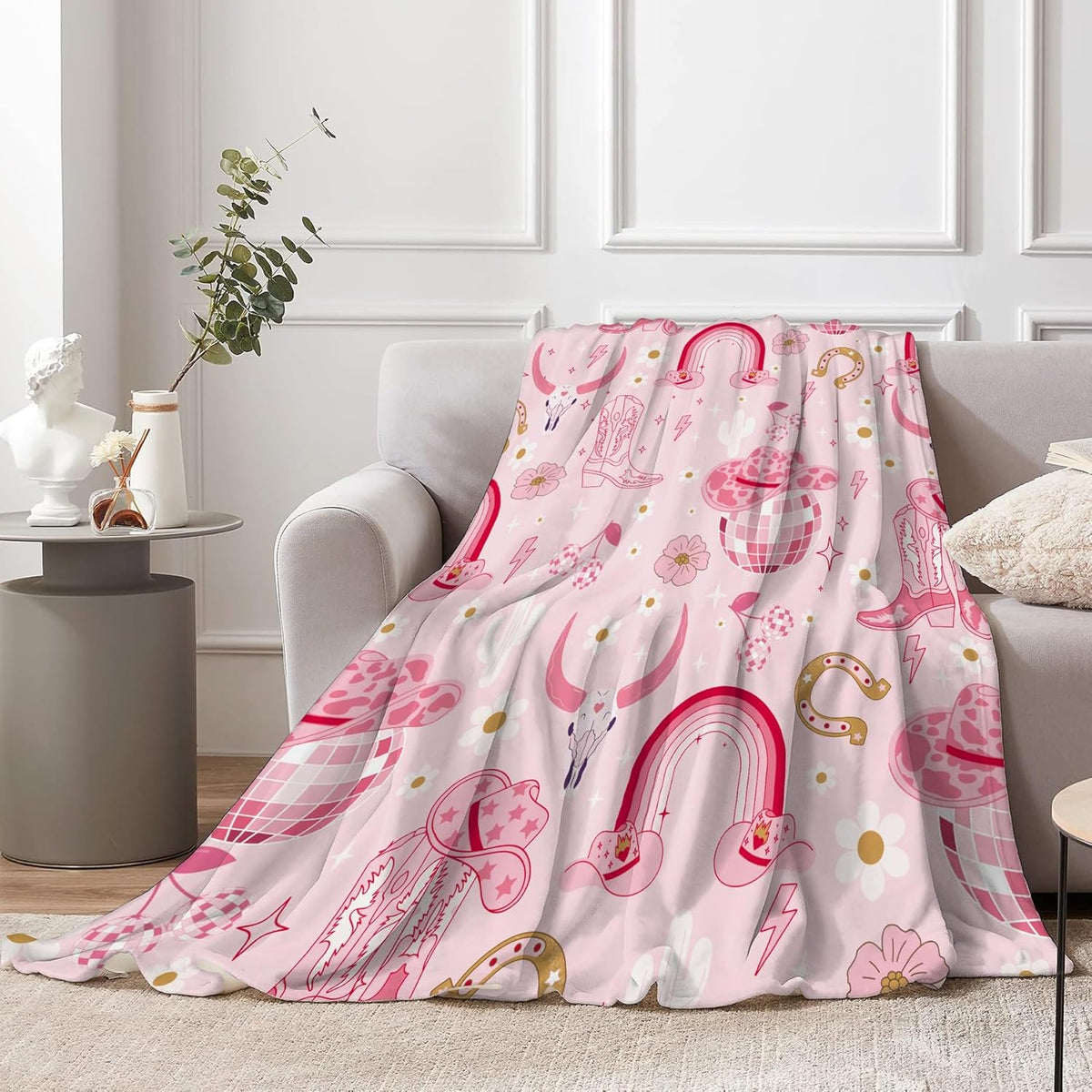 cozy cowgirl flannel blanket for sofa