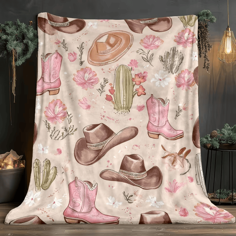 vintage rodeo blanket soft flannel throw