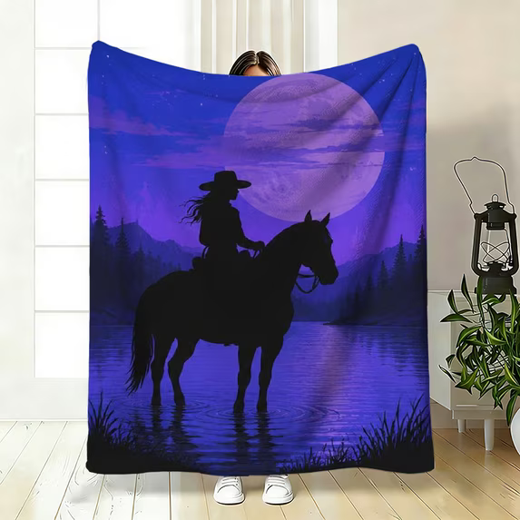 cozy cowgirl blanket for farmhouse bedroom