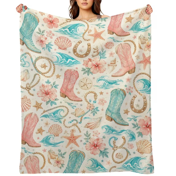 rodeo flannel blanket HD western artwork