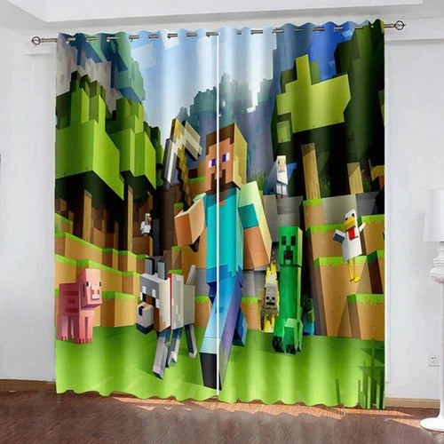 Creeper Cool Minecraft Window Drapes for Gamers
