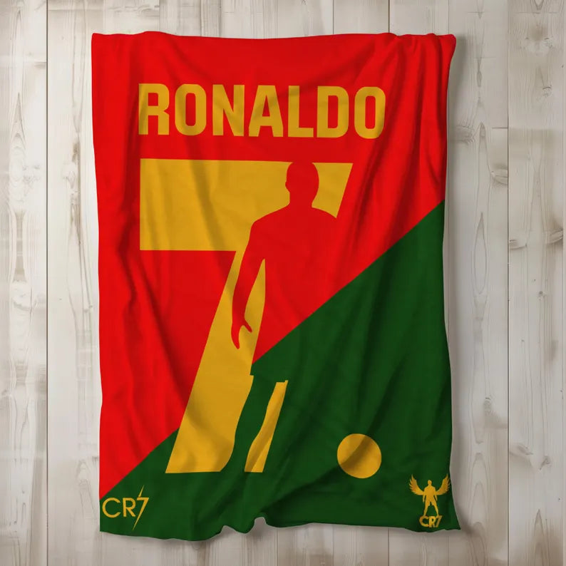 Cristiano Ronaldo CR7 Plush Blanket: Portugal Soccer Fan Gift