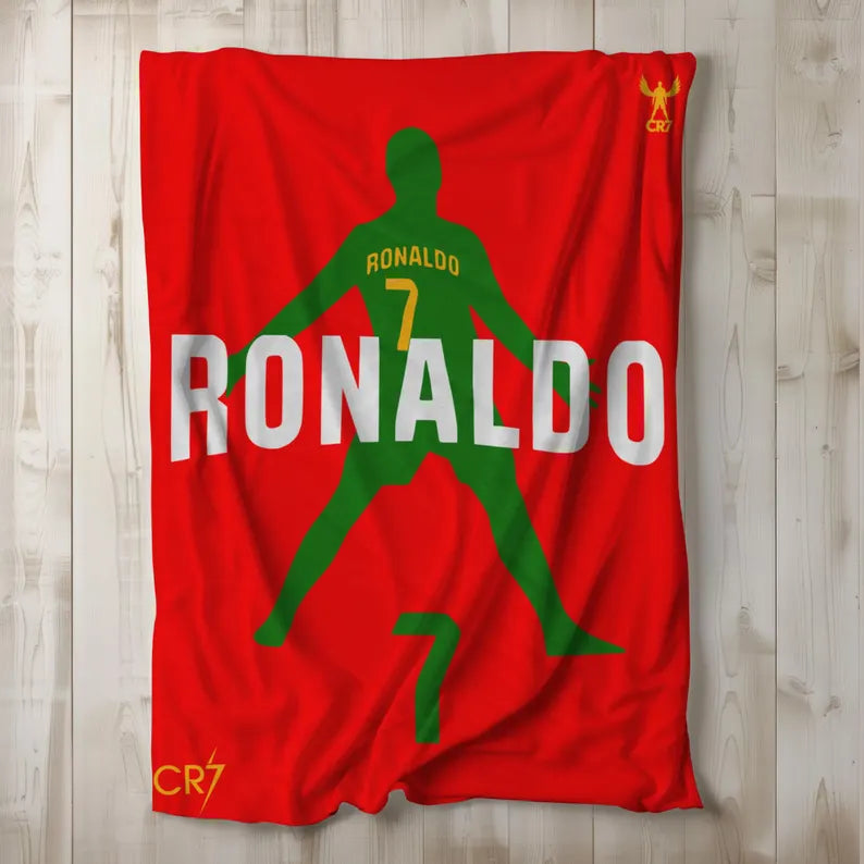 Cristiano Ronaldo CR7 Velveteen Plush Blanket: Soccer Fan Gift