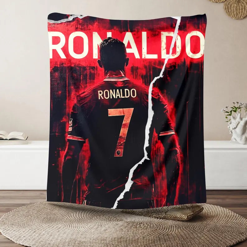 
Cristiano Ronaldo Plush Blanket Sports Fan Home Decor Soccer Player Throw Soccer Lover Gift Bedroom Accent Cozy Blanket