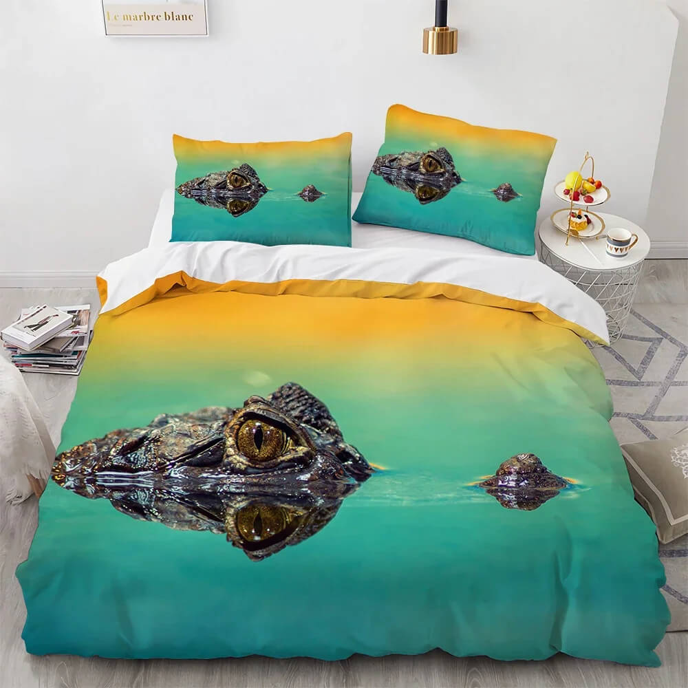 Alligator print duvet cover wildlife design