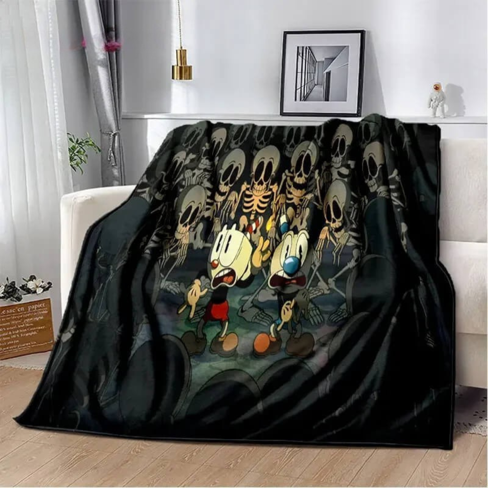 soft plush Cuphead blanket for sofa