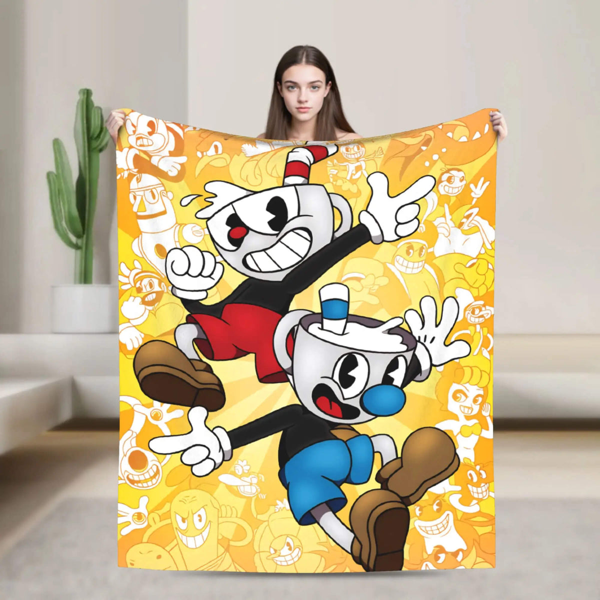 gaming cartoon blanket cozy design