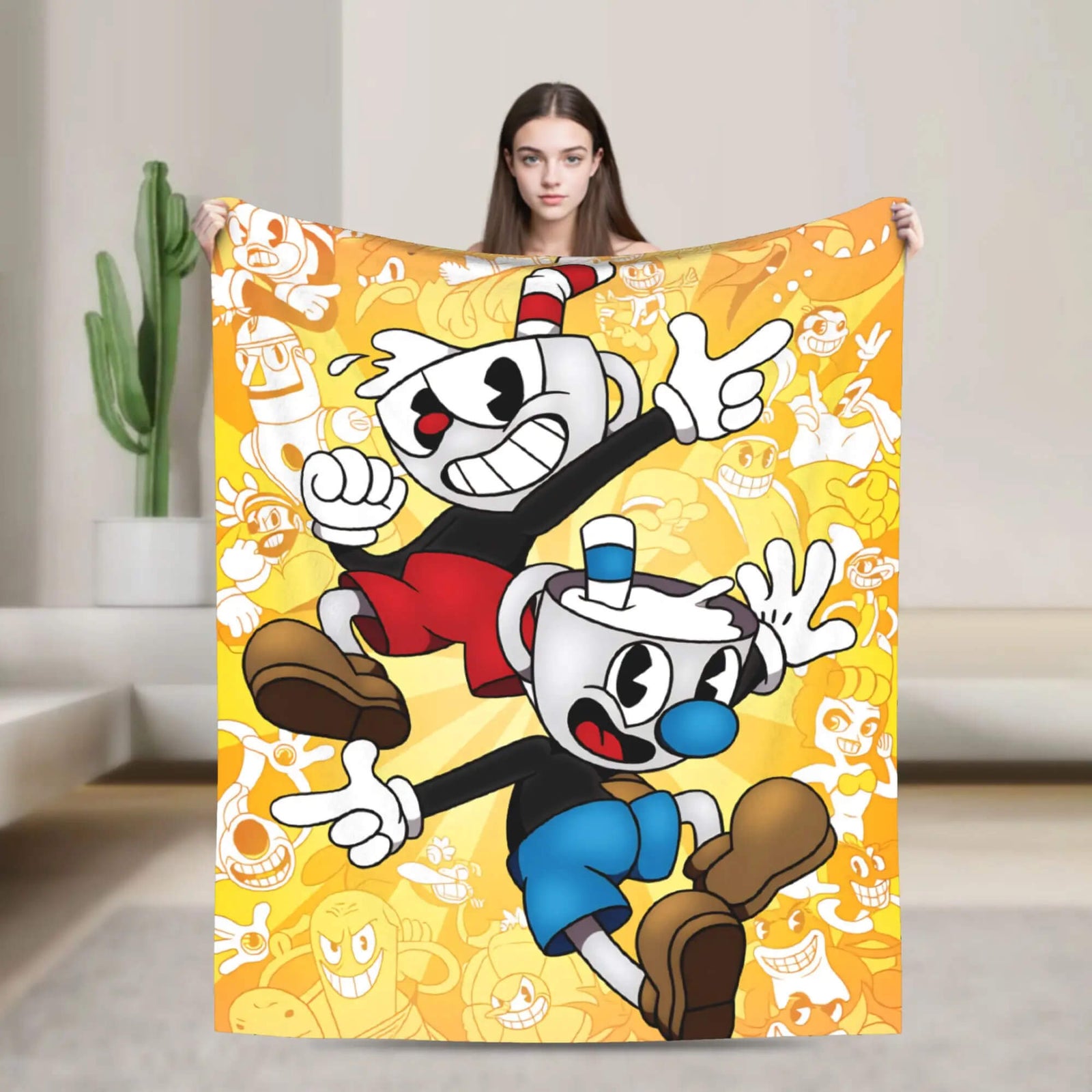 gaming cartoon blanket cozy design