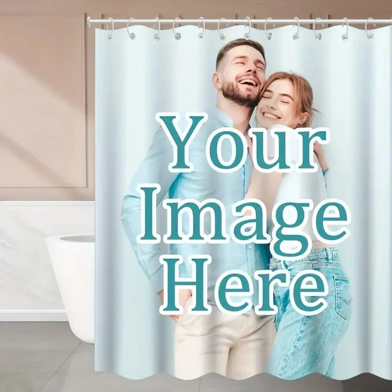Photo printed shower curtain with custom artwork