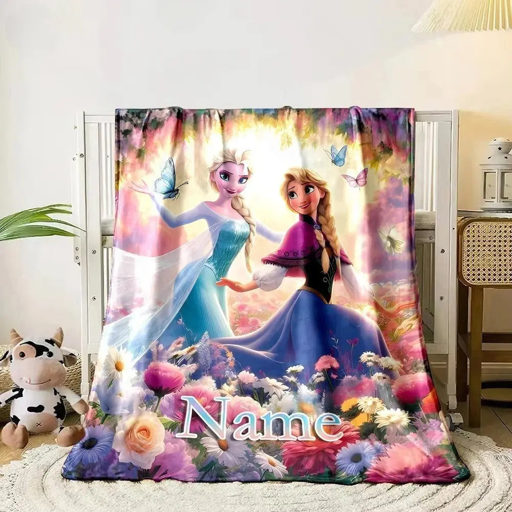 Fluffy Frozen character blanket for kids' bedroom decor