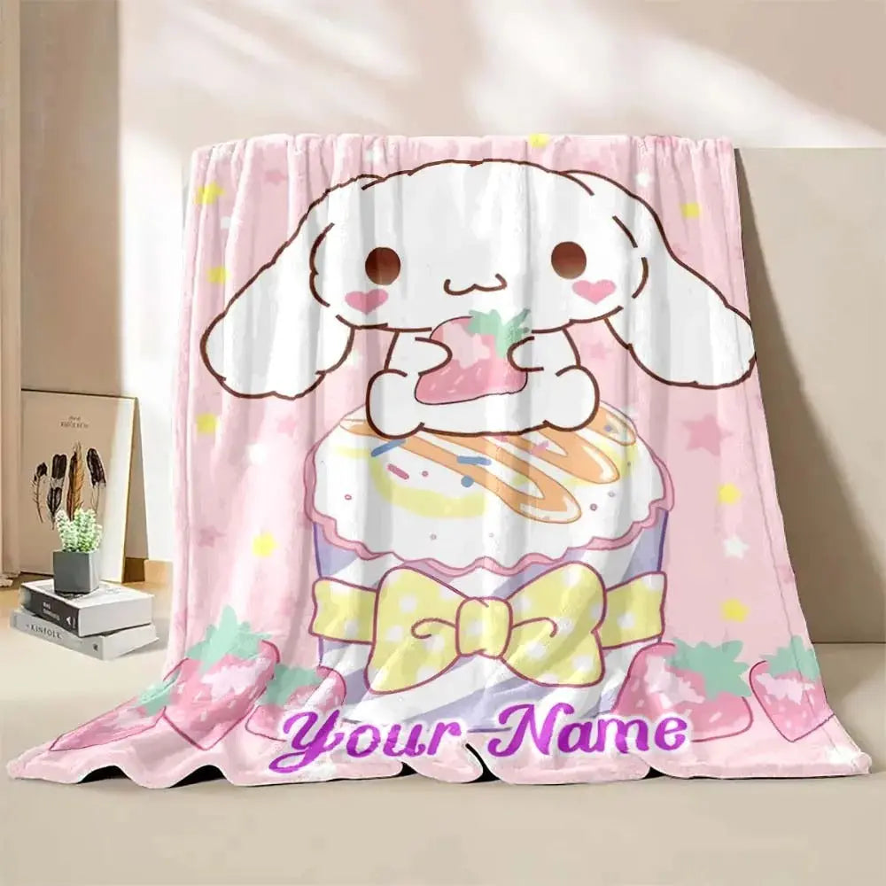 Australia kids’ favorite Cinnamoroll blanket with custom name, perfect as a cozy and cute bedroom accessory