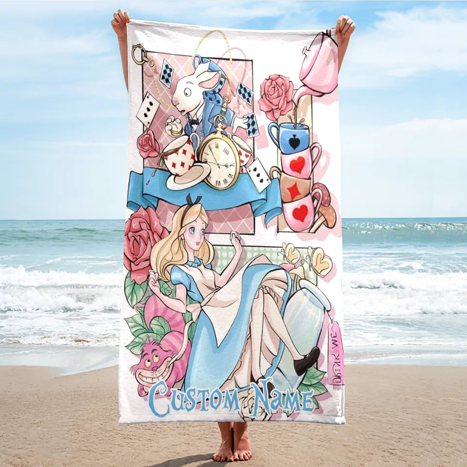 Custom Alice in Wonderland towel