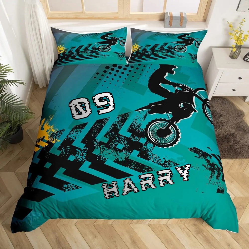 Custom Dirt Bike Bedding for Kids, Teens &amp; Adults