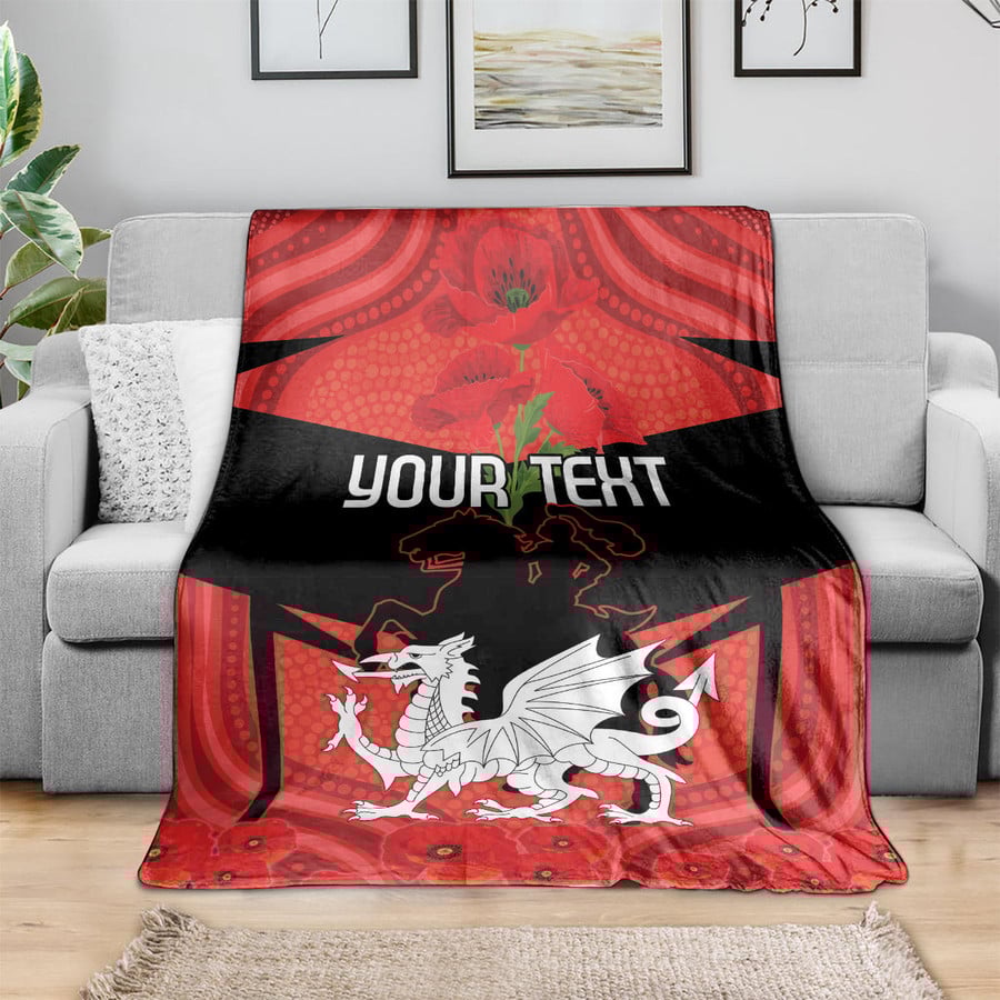 Custom Dragons Rugby ANZAC Blanket – St George Illawarra NRL Flannel Throw, Premium Rugby League Bedding, Lest We Forget Tribute Blanket, Supporters Gift & Bedroom Decor