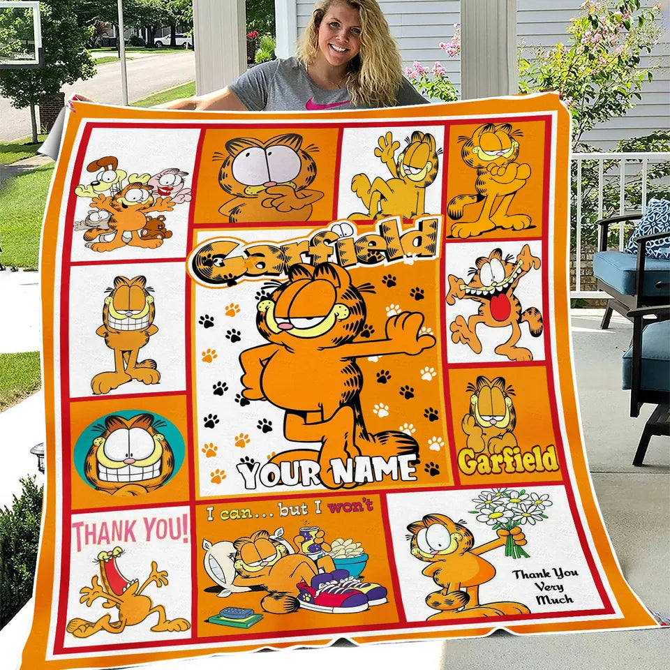 Custom Garfield  Blanket, Garfield Blanket for kids and Adults
