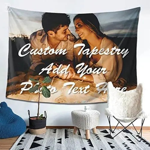 Custom tapestry with personal photo and name design