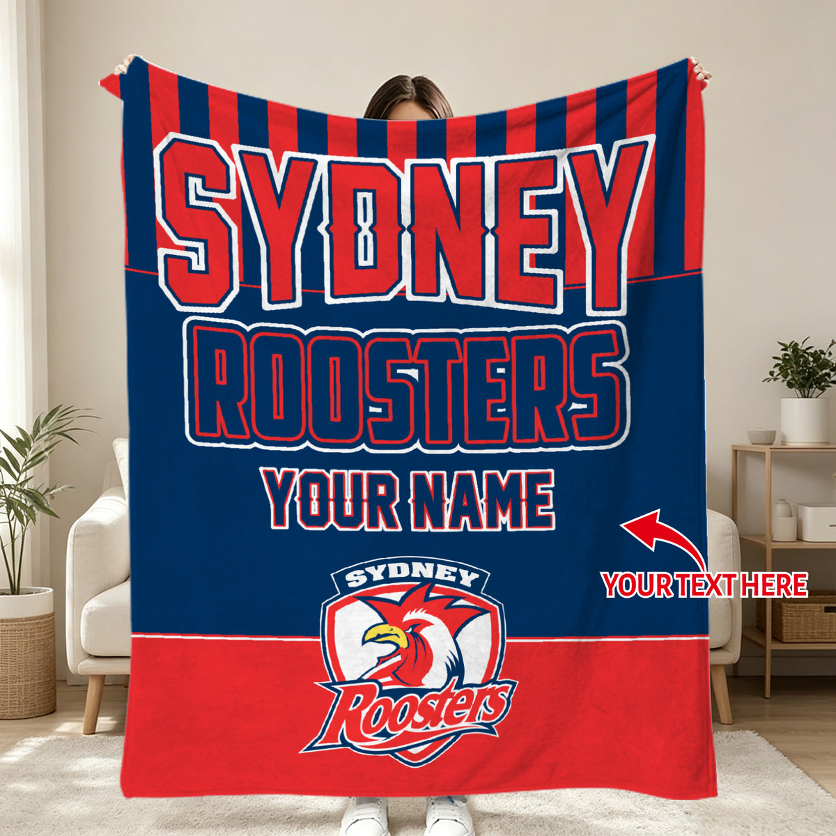 rugby themed blanket for travel and camping