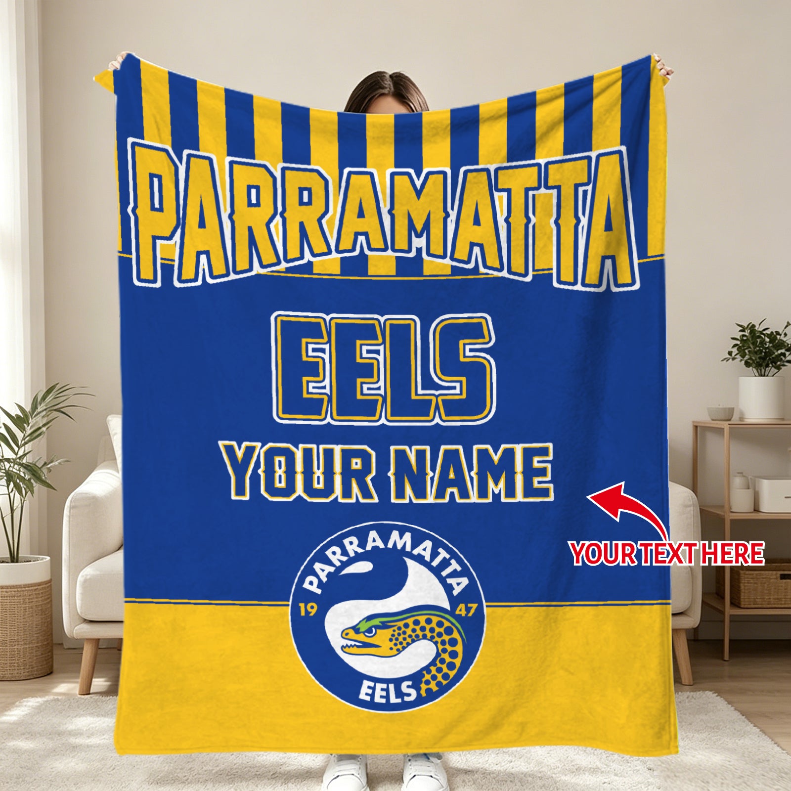 NRL rugby blanket personalized fan throw