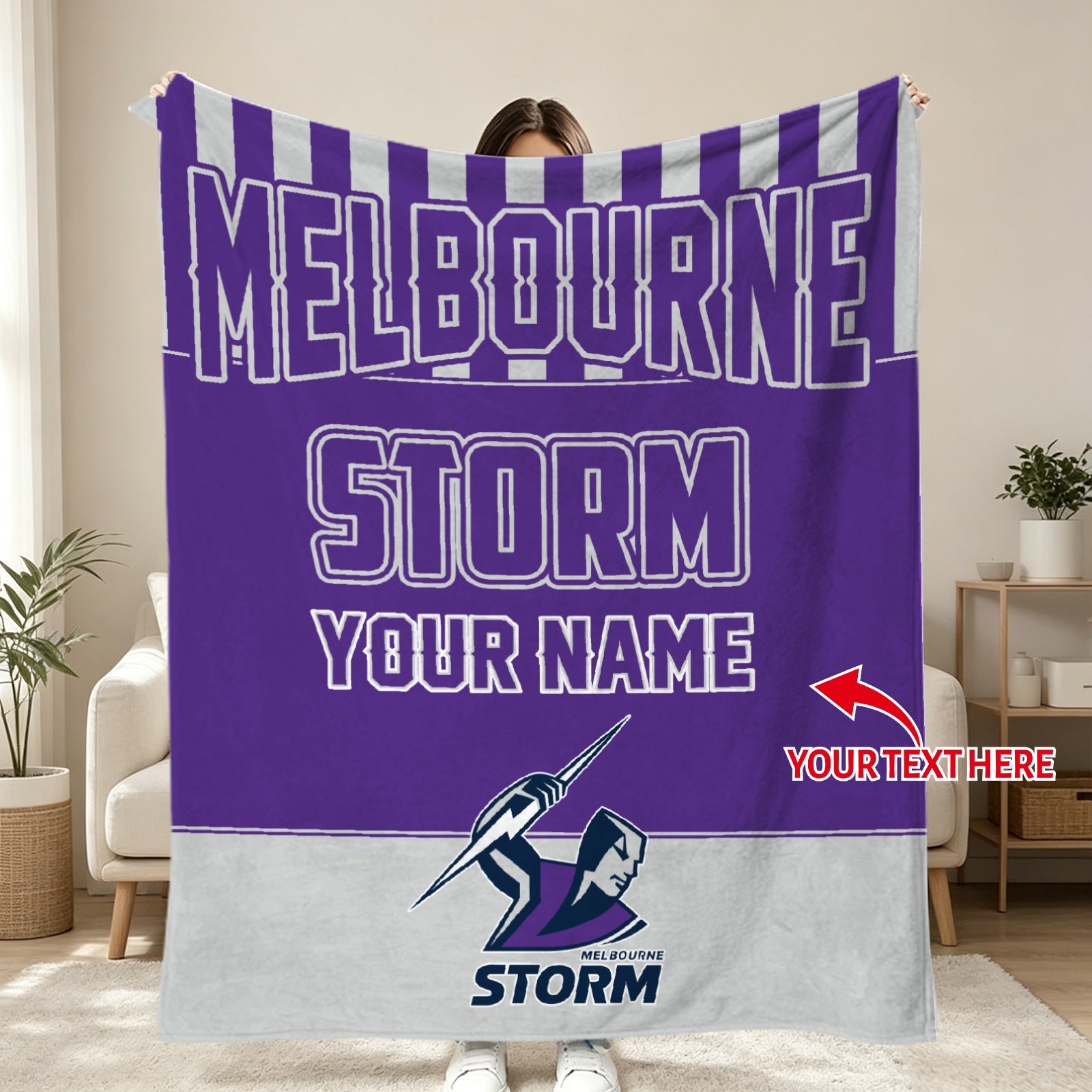 custom rugby blanket for couch decor