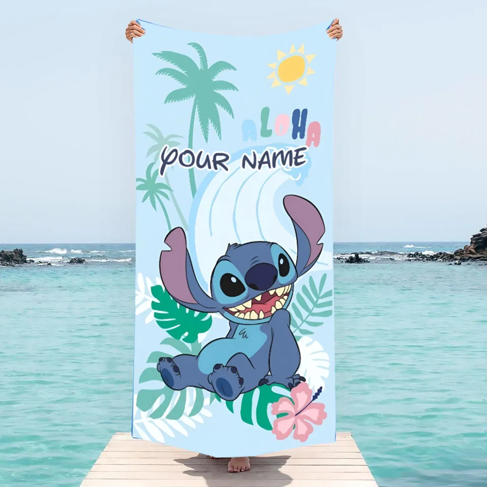 Custom Stitch Aloha Beach Towel, Lilo And Stitch Bath Towel