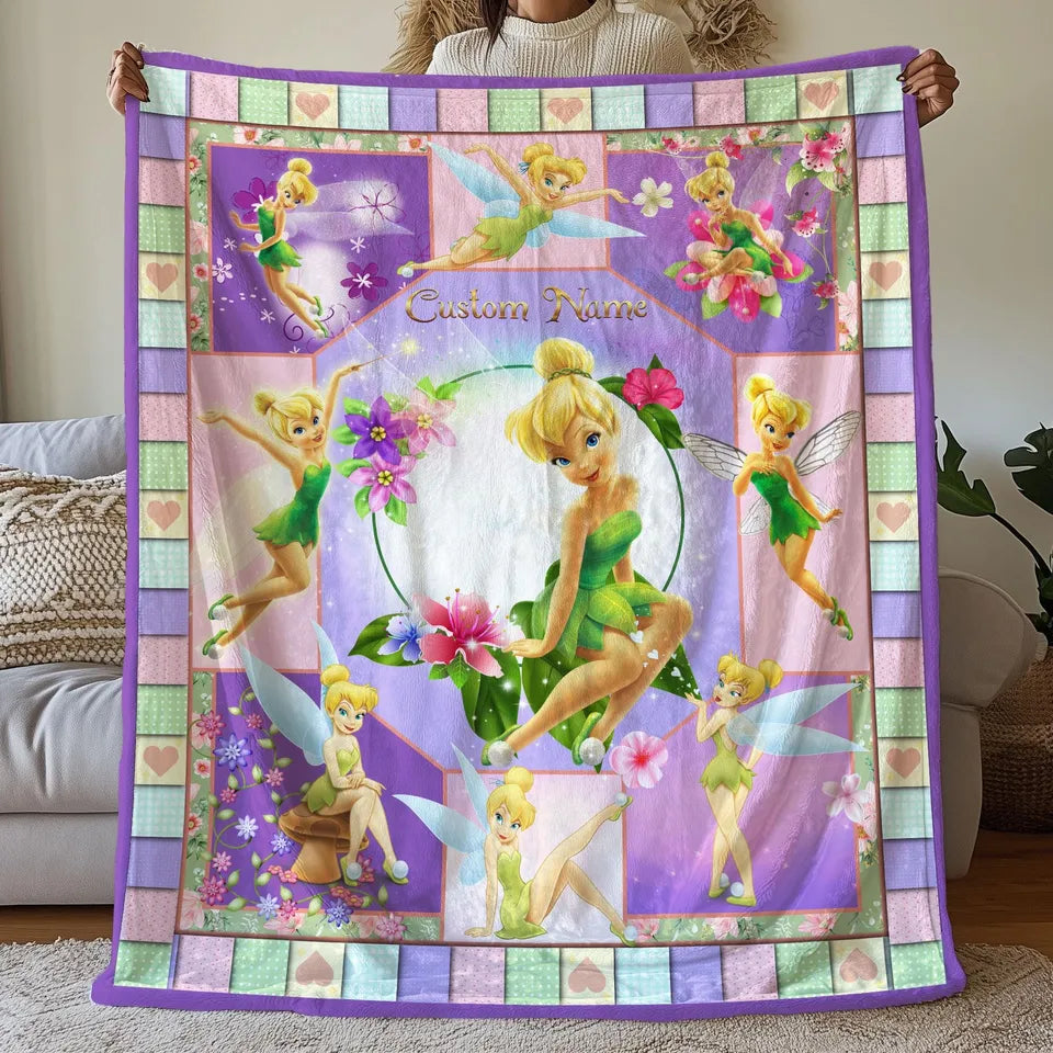 Custom Tinkerbell Pictures Collage Blanket