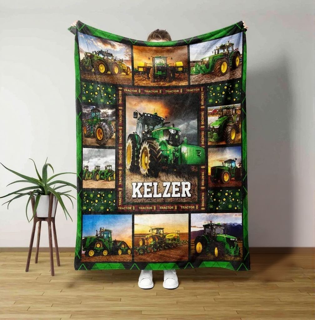 Custom Tractors Blanket, Custom Name Blanket, Truck Blanket, Blanket For Boy, Gift Blanket For Boys, Blanket For Christmas, Tractor Blanket