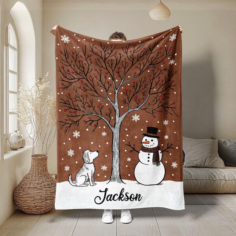 Custom cozy Christmas blanket