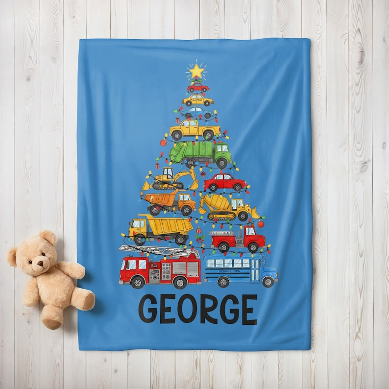 Custom nursery construction décor blanket