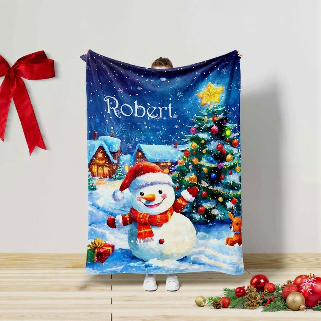 Custom snowflake Christmas blanket