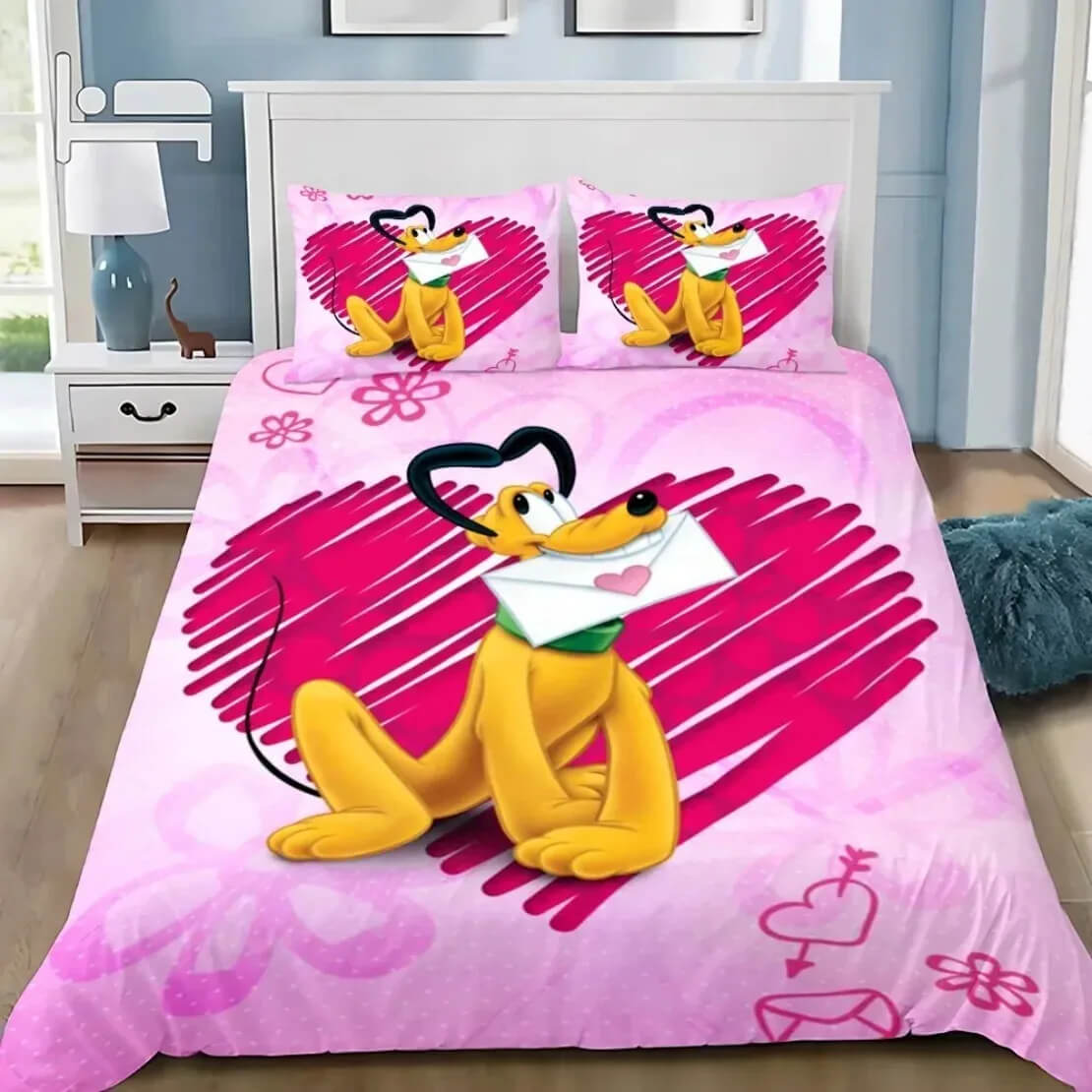 Pluto dog bedding set cartoon duvet cover for kids and adults bedroom decor