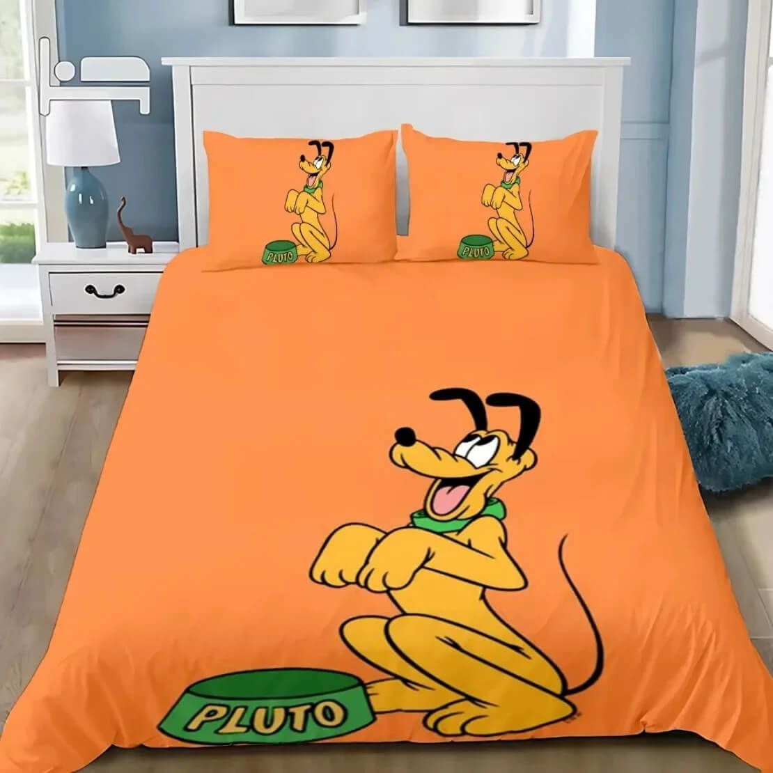 Cute Pluto dog duvet cover set for boys girls and adult bedroom