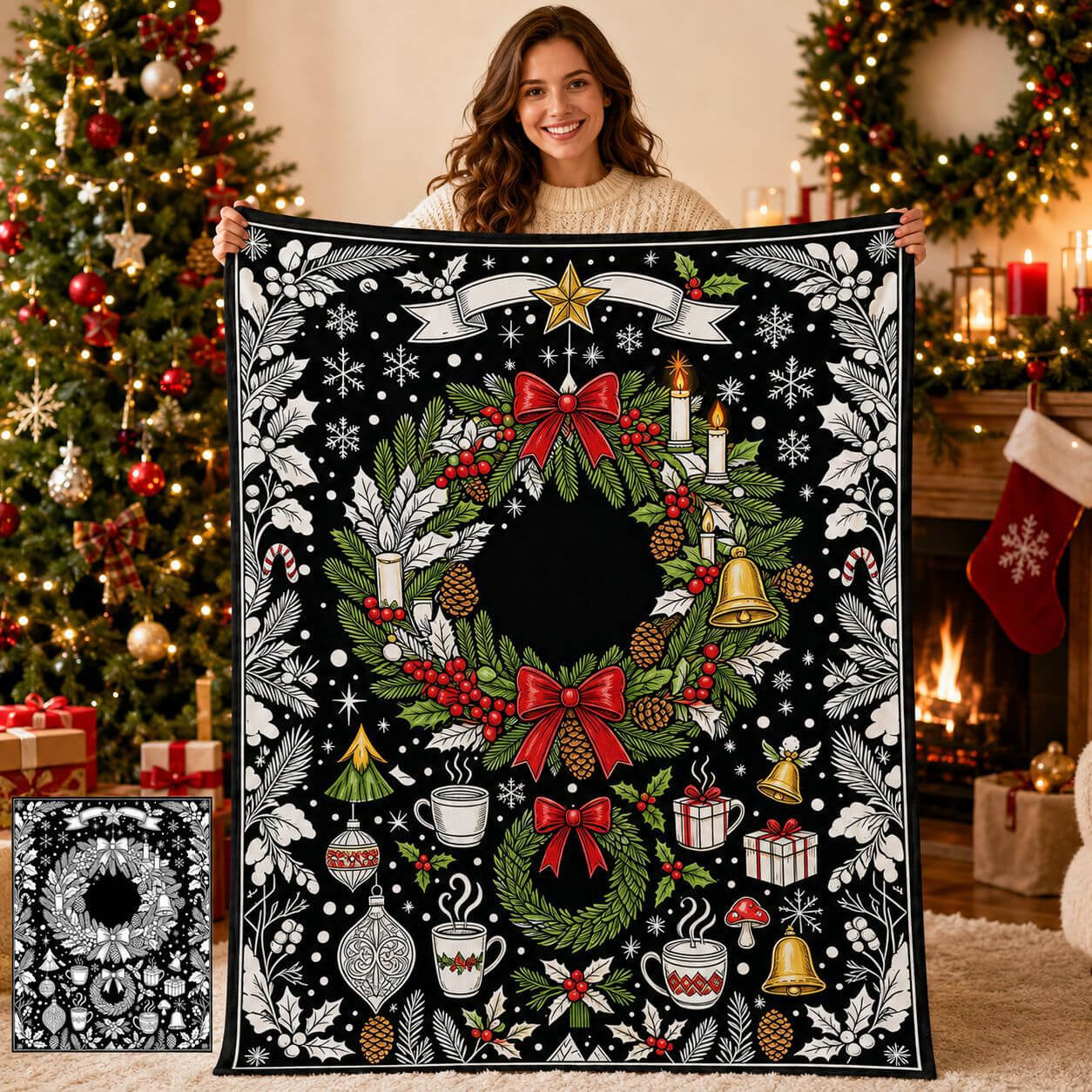 Kids DIY coloring blanket for arts and crafts