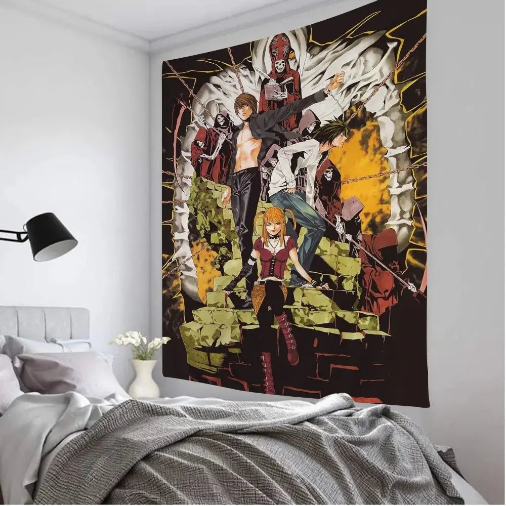 Large Death Note Tapestry for Anime Room Decor