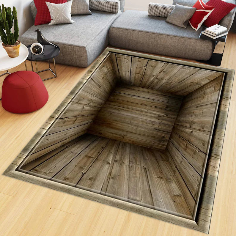 Deep Hole Rug, 3D Vortex Rug, Optical Illusion Printed Area Rug, Popular Rug, Illusion Rug, Optical Illusion Vortex Rug, Custom Rug,Area Rug