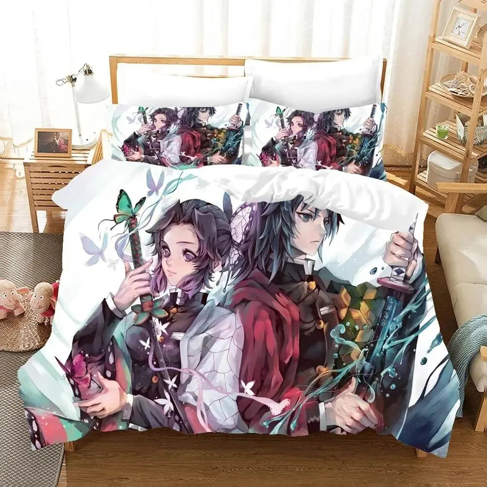 Demon Slayer Anime Shinobu & Giyu Duvet Cover