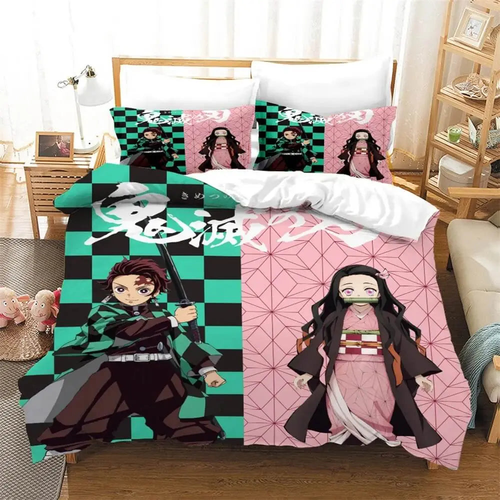 Demon Slayer Anime Tanjirou & Nezuko Quilt Cover