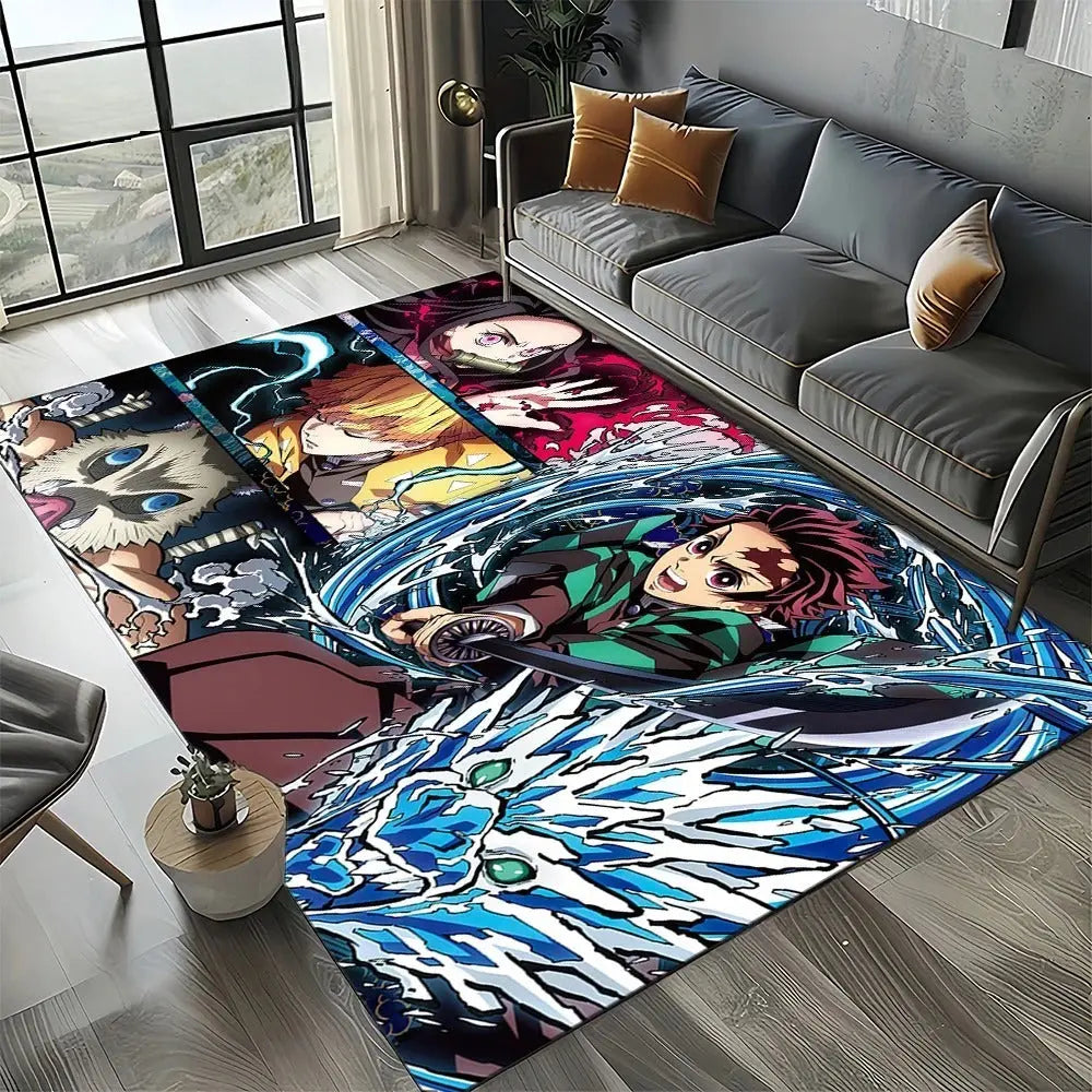 Anime floor rug packaged as a gift for Demon Slayer fans and collectors