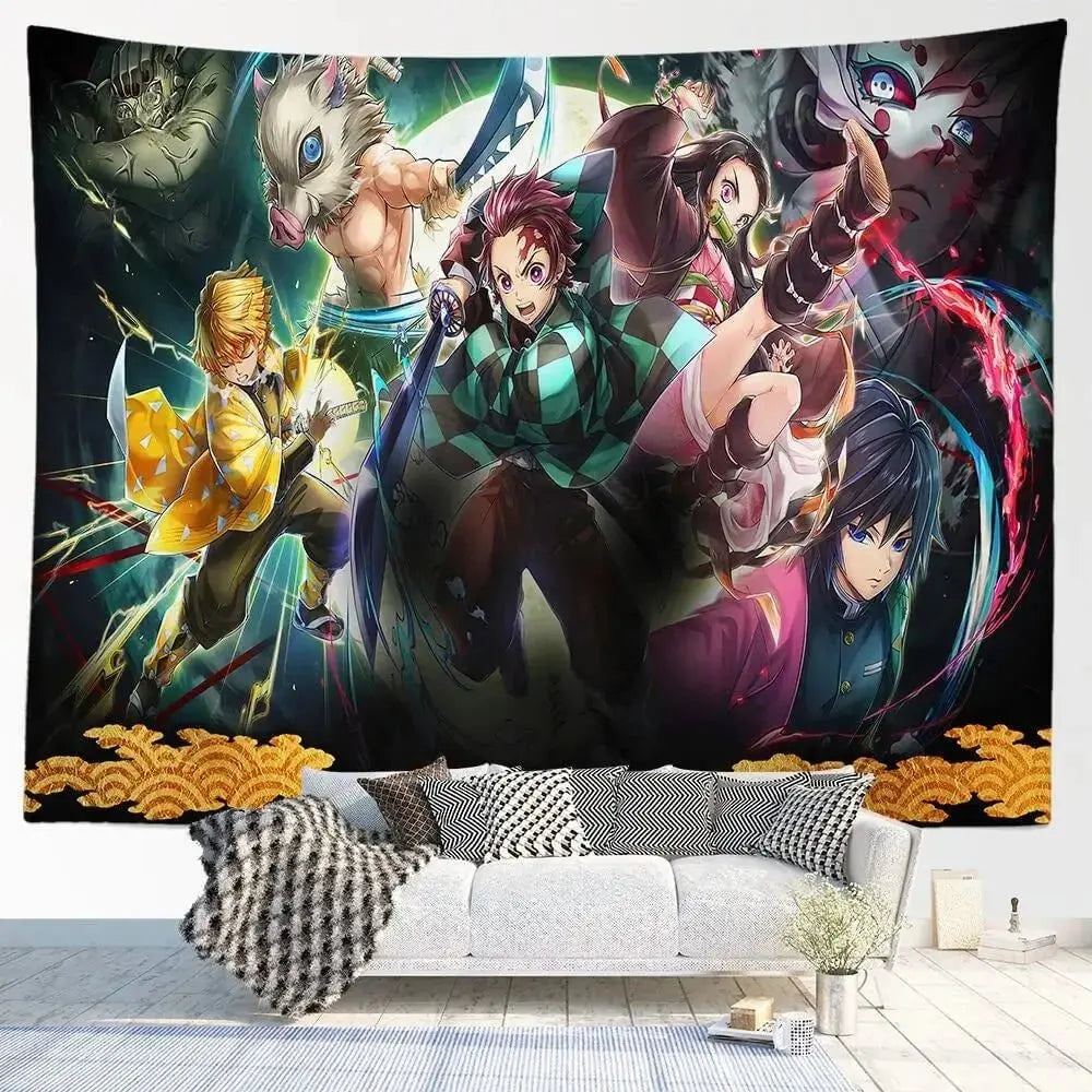 Demon Slayer Anime Wall Tapestry for Bedroom

Kimetsu no Yaiba Group Art Wall Hanging

Tanjiro and Nezuko HD Tapestry Decor

Hashira Anime Poster Fabric Wall Art

Otaku Room Decor Featuring Demon Slayer Characters