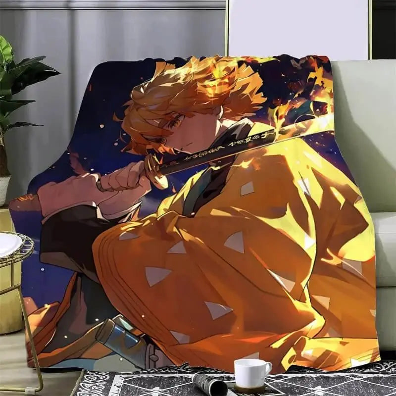 Demon Slayer Zenitsu Agatsuma Throw Blanket