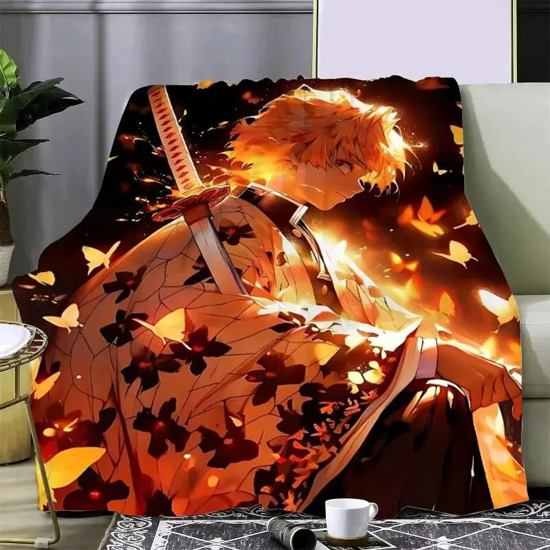Demon Slayer Zenitsu Throw Blanket