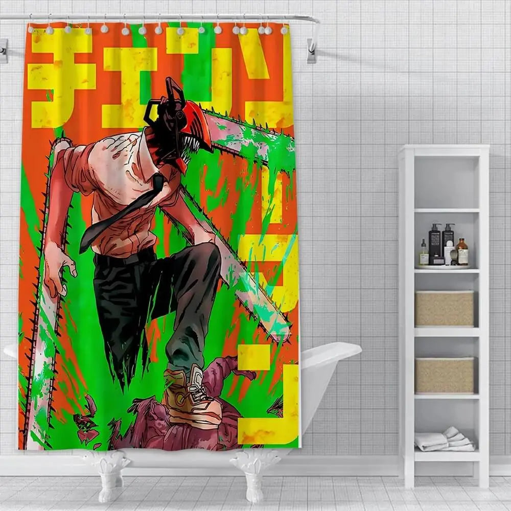 Anime bathroom decor with Denji in devil form – Chainsaw Man