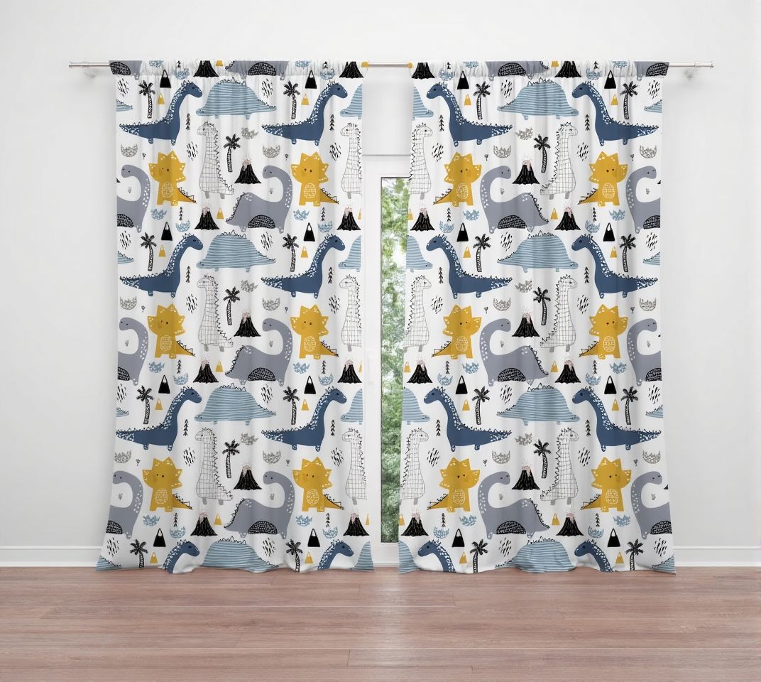 Dinosaur curtains for boys and kids