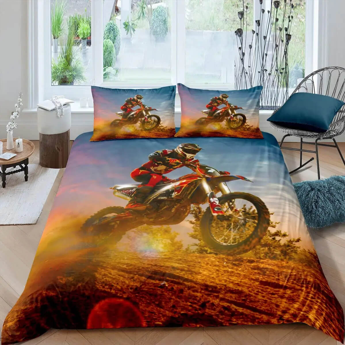 Motocross home decor bedding