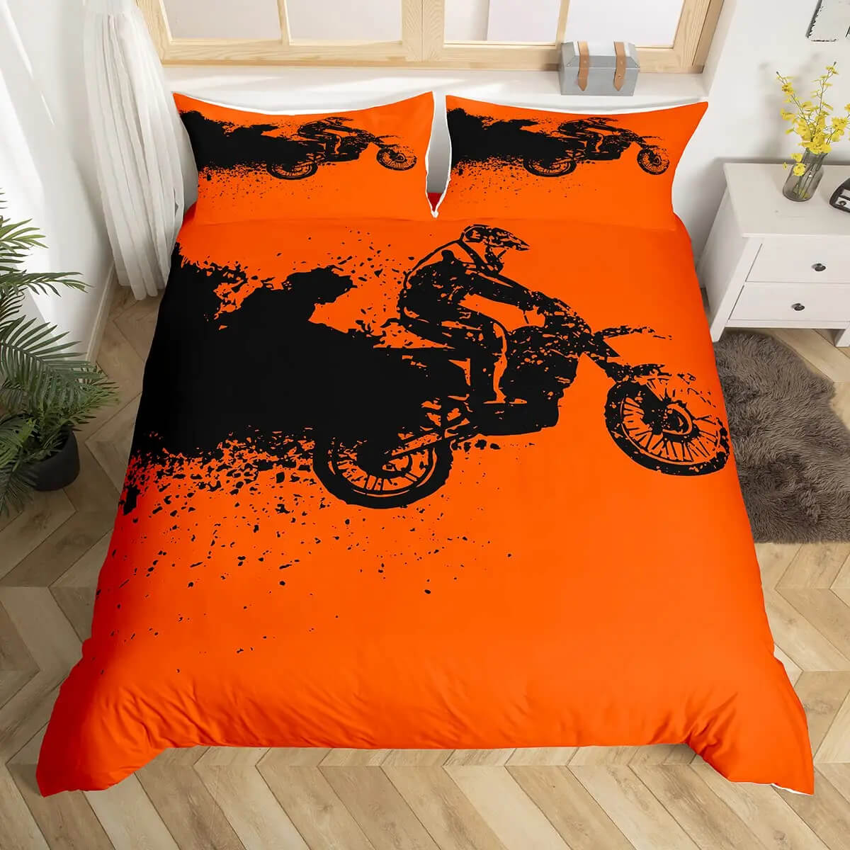 Motocross rider themed duvet cover